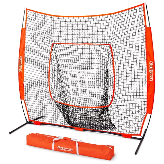 GoSports Baseball Softball Practice Pitching Hitting Net - 7 x 7 ft