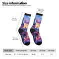 thumbnail image 2 of KLL Taxi Colorful Town Print Cool Socks Men's Women's Crew Socks Funny Crazy Novelty Stockings, 2 of 6