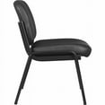 thumbnail image 3 of Lorell LLR84595 Deluxe Leather 4-Leg Guest Chair with Armless Leather & Plywood Seat - Black, 3 of 7