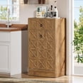 thumbnail image 3 of Tribesigns 13 Gallons Tilt Out Trash Can, Hidden Garbage Can Cabinet with Drawer for Kitchen Living Room, Rustic Brown, 3 of 7