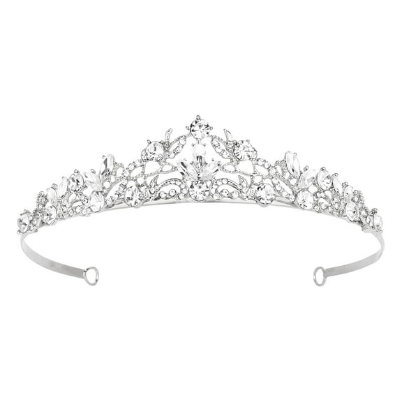 Silver Wedding Crown Crystal Small Tiara for Women Queen Crowns Princess Headband Rhinestones Tiaras for Bride Sparkle Hair Accessories for Birthday Prom Pageant Party