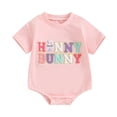 thumbnail image 4 of CAICJ98 My First Easter Baby Girl Boy Outfit Short Sleeve Bunny Shirt Onesie Bubble Romper Newborn Easter Summer Clothes (Pink,6-12 Months), 4 of 4
