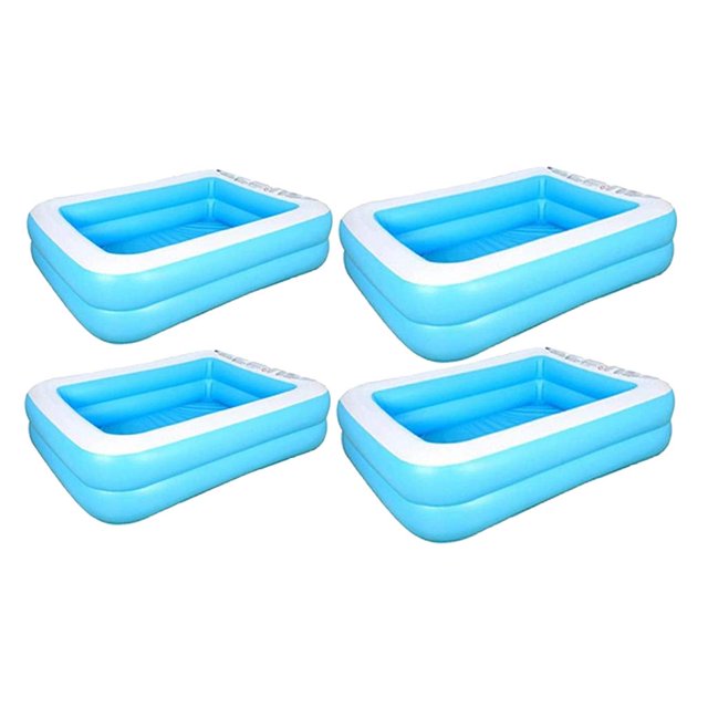 Paquete de 4 piscinas inflables para niños, piscinas para niños al aire libre, piscina familiar para bebés, niños pequeños, al aire libre, jardín, pat Baoblaze Tina de piscina inflable