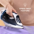 Sunbeam 1700W Steam Iron, Retractable Cord, Shot of Steam Feature, Blue