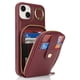 thumbnail image 2 of For iPhone 15 Plus 14 Plus Case with Zipper Pouch Ring Kickstand Strap Litchi Texture PU + TPU Phone, 2 of 5