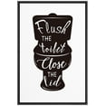 thumbnail image 3 of PixonSign Framed Canvas Print Wall Art Flush Toilet Phrase People Structure Typography Modern Art Decorative Elements Fun Black and White for Living Room, Bedroom, Office - 24"x36" Black, 3 of 5