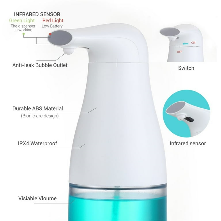 Hands free foaming soap dispenser outlet