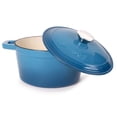 thumbnail image 2 of BergHOFF Neo 5pc Cast Iron Dutch Oven Set with 10" Fry Pan, 3qt. & 5qt., Blue, 2 of 8