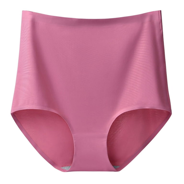 Cheeky Underwear For Women Ultra High Waist Solid Color Ice Silk Traceless  Will Not Be Caught In The Middle Of The Panties Gold XXXXL 