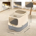 thumbnail image 7 of Cat Litter Box with Drawer, Enclosed Litter Tray for Cat, Rabbit, Anti Urine Leakage Easy to Clean (Gray), 7 of 7