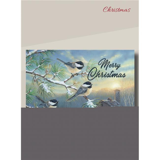 Heartland Wholesale 265536 Boxed Card ChristmasFarmland Chickadees