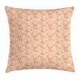 thumbnail image 1 of Leaves Throw Pillow Cushion Cover, Abstract Nature Inspired Composition with Doodle Style Foliage Dotted Design, Decorative Square Accent Pillow Case, 24 X 24 Inches, Peach Violet White, by Ambesonne, 1 of 2