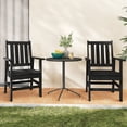 thumbnail image 2 of Gymax Patio Dining Chairs Set of 2 w/Wide Armrests Curved Seat Wood Grain for Backyard Black, 2 of 7
