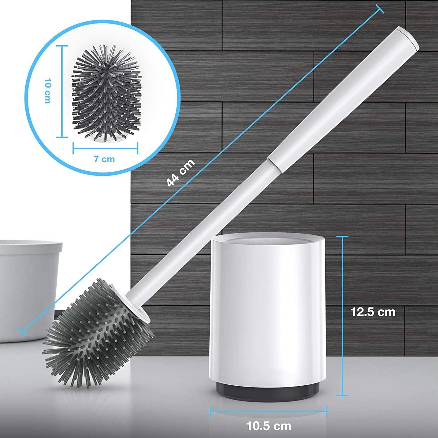 Toilet Brush Set Vented Bathroom Bowl Cleaner with Lid Cleaning Accessories 