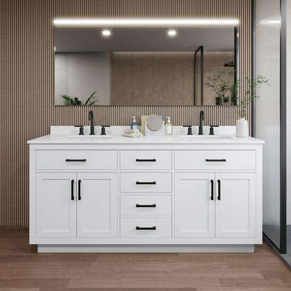 Wyndham Collection Wcg262672d-Qtz-Us3mxx Beckett Tk 72" Free Standing Double Basin Vanity