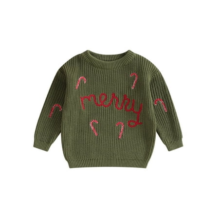 

Gwiyeopda Newborn Baby Girl Boy Knit Sweater Christmas Embroidery Winter Warm Sweatshirt Outfit