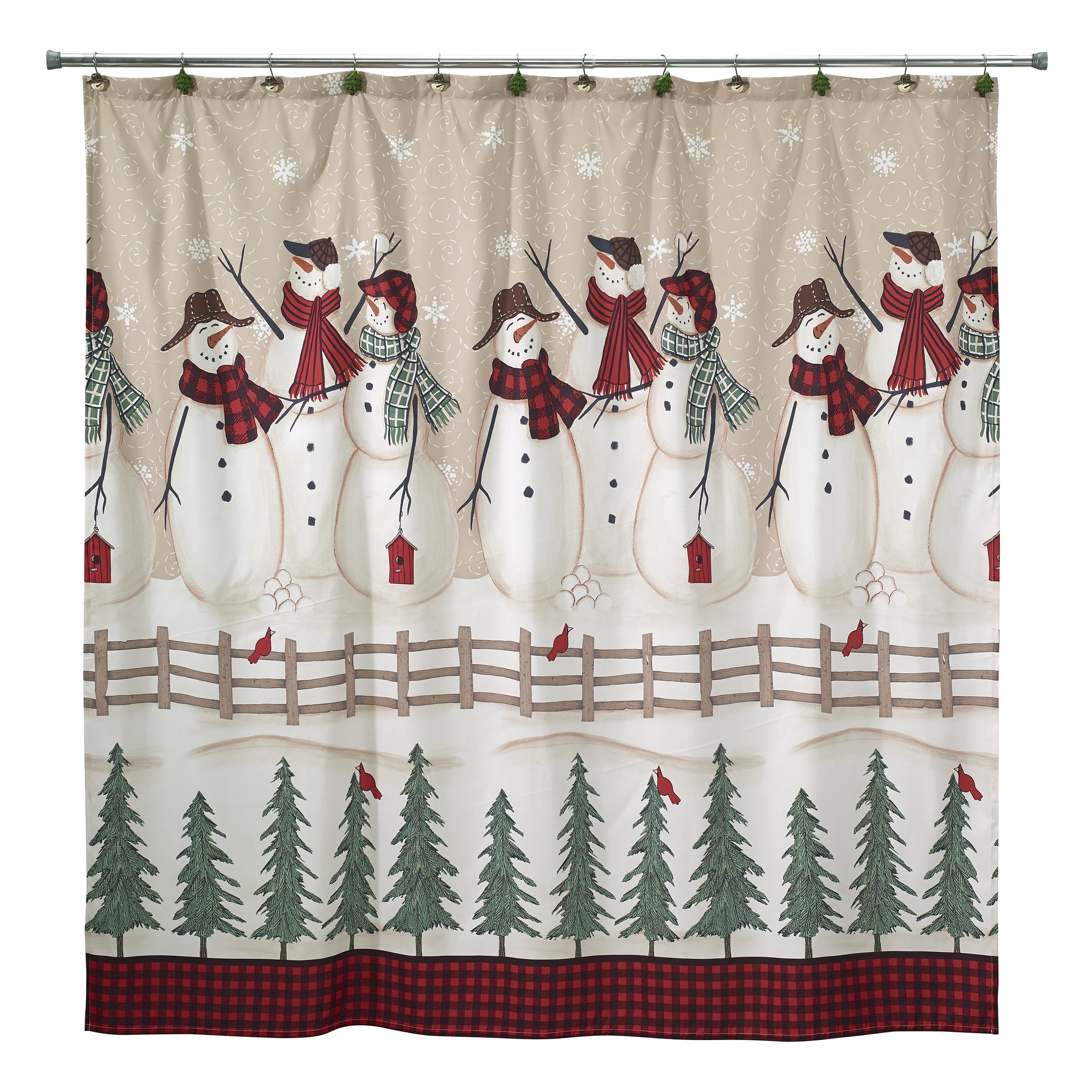 Avanti Holiday Snowmen Gathering Shower Curtain