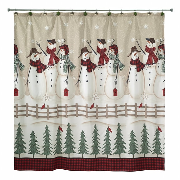 Avanti Holiday Snowmen Gathering Shower Curtain