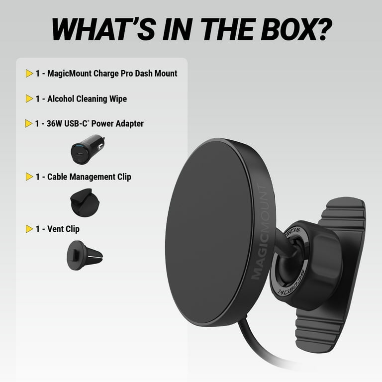 Scosche MPQTRDV-SP MagicMount Charge Pro Qi2 25W Wireless Fast