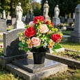 thumbnail image 6 of Lunxisen 1 Pcs Cemetery Memorial Decoration Faux Potted Plant Outdoor Funeral Tribute Grave Decor Sympathy Gift, 6 of 8