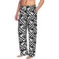 thumbnail image 6 of Salouo Ying Yang Checkered Print Pajama Pants for Men, Lounge Pants Elastic Waistband Casual Men's sleepwear Loungewear Sleep Pajama Pant -XX-Large, 6 of 7