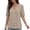 Beige Shirts, variant on CAIVO Women Summer Short Sleeve Shirt Fashion Hollow Out Blouse With Pocket V-Neck Casual Boho Solid Color Back To School Tops