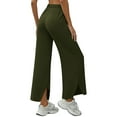 thumbnail image 5 of ClodeEU Women's Oversized Elastic Waist Comfortable Fitness Wide Leg Pants Green,Womens Plus L, 5 of 8