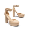 thumbnail image 2 of Zapatos de Plataforma para Mujer DREAM PAIRS con Tacones Gruesos en Color Nude, 2 of 7