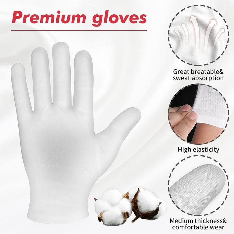 Pairs Moisturizing Gloves for Night Therapy, 100% Cotton, Heal