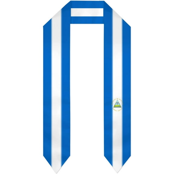 DABOYOZHZH Nicaragua Flag Graduation Shawl Sash Stole Wraps Scraf For International Study Pride Women Men