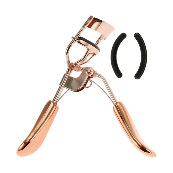 Unique Bargains 1 Pcs Women Plated Eyelash Curler for Business Travel Carbon Steel Rose Gold Tone