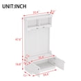 thumbnail image 3 of Small Hall Tree with Storage Shoe Bench, 4-in-1 Entryway Coat Rack with Hooks and Storage Cabinet, Mudroom Organizer Bench for Living Room, Hallway, White, 3 of 11