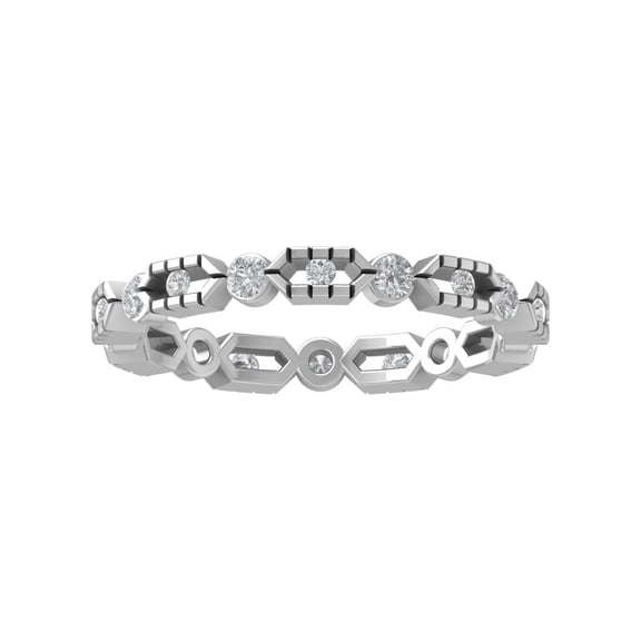 Araiya 14K White Gold Round Diamond Eternity Band Ring (1/2 cttw, I-J Color, I2-I3 Clarity), Size 10