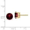 thumbnail image 2 of 14k 8mm Garnet Post Earrings in 14k Yellow Gold, 2 of 2