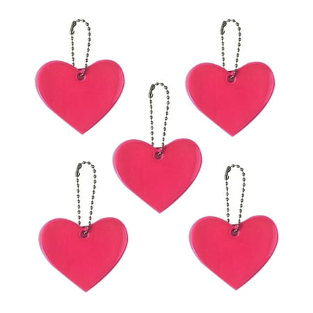 

5PCS Reflective Pendant Outdoor Safety Reflective Pendant Heart Shaped Safety Reflective Suitable for Backpack Riding Walking Running