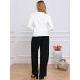 thumbnail image 3 of DARING DIVA Cable Knit Long Sleeve Crew Neck Pullover Outfits S White, 3 of 6