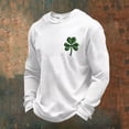 thumbnail image 2 of IWRICH Men's Plus Size Big and Tall T Shirts Shamrock Print St. Patrick's Day Waffle Long Sleeve Tees Casual Muscle Tops White XL, 2 of 3