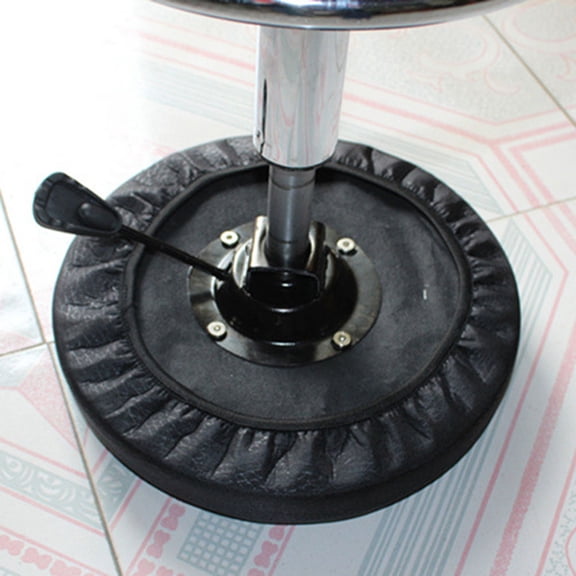 Mobutofu Cotton Polyester Black Round Stool Cover with Elastic Band for Secure Fit