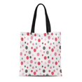 thumbnail image 1 of JSDART Sac Fourre-Tout en Toile Gris Rétro Rose Rouge Gris Motif à Pois Coloré Durable Réutilisable Épaule Courses, 1 of 1