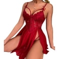 thumbnail image 2 of Camisón de tirantes ANGGREK con decoración color Rojo vino para mujer, 2 of 8