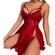 thumbnail image 3 of Ropa de dormir de lencería camisón de fibra de poliuretano para mujer color rojo vino para dormir de noche ANGGREK Otros, 3 of 8
