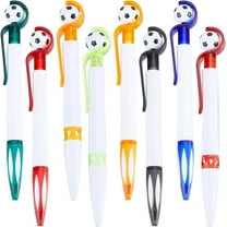 8Pcs 8 Colors Football Ballpoint Pens Bulk Sports Writing Pens Plastic Souvenirs Party Favors Black Ink Novelty Retractable Soccer Pens