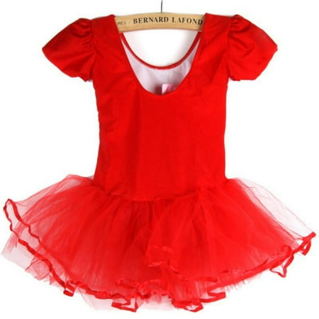 

FYCONE Toddler Girl Short Sleeve Ballet Dress Baby Girls Princess Puffy Skirt Tutu Dresses for Dance 3-7T