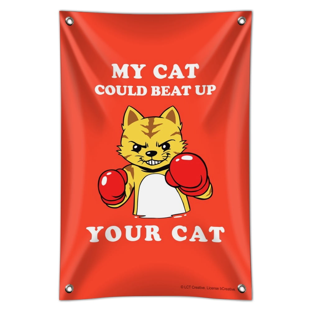 My Cat Could Beat Up Your Cat Boxing Gloves Funny Humor Home Business