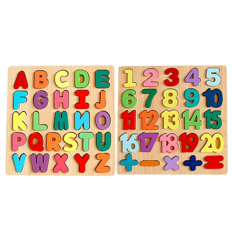 Mortilo Abc Letters And Numbers Wooden Letter Puzzle Toys Are Suitable For Preschool Learning Toy Education Name Puzzle Gifts Are Suitable For Boys