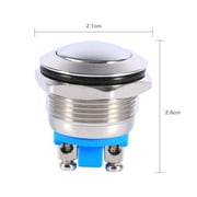 Silver 12V DC Waterproof Metal Circle Push Button Momentary Horn Switch Car/Boat