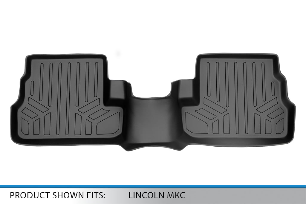 Smartliner SB0217 Custom Fit Floor Mats 2nd Row Liner for 2015-2019 Lincoln  MKC, Black