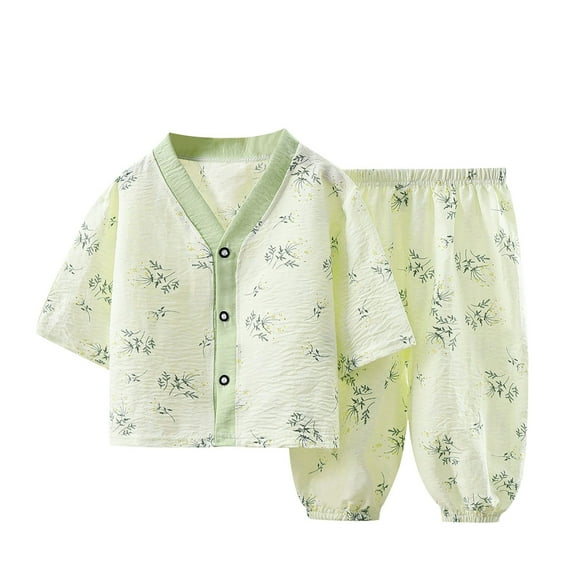 Agkizg Summer Toddler Girls Outfit Sets,Kids Girls Clothing Sets,Childrens Cotton Pajamas and Home Clothes Set Conditioned Clothes Baby Pajamas Casual 2 Piece Outfits