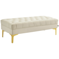thumbnail image 1 of HOMCOM Velvet Upholstered Bench Button Tufted End of Bed Bench for Bedroom, 1 of 10