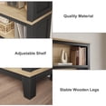 thumbnail image 2 of TacleeKii 5 Tier Bookshelf, 71" Tall Bookcase w/ Adjustable Shelves, for Living Room Office Library, Black & Natural, 2 of 7